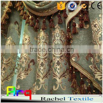 High Standard Red Color Chenille Curtain Fabric- Heavy Weight Jacquard Livign Room/ Bed Room Using- Middle East Style photo-2