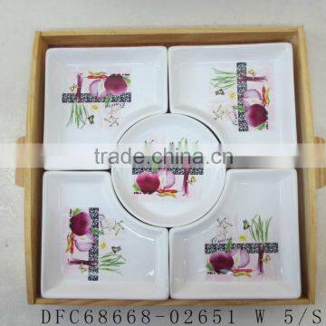 hot sale ceramic section plates set