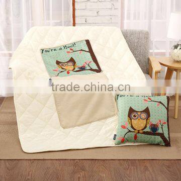 Polyester Microfiber Night Owl Captain Whooo Sofa Cushion Pillow Quilt photo-4
