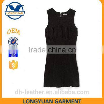 New Design Sleeveless Leather Dress for Office Lady photo-3