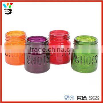 2 oz colored mason jar shot glass set