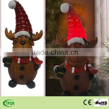 Christmas led deer polyresin decoration solar garden light