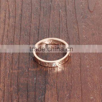 Wholesale New Fashion Jewelry Stainless Steel Rose Gold Ring With Letter Design photo-3