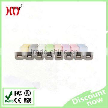 Fashional lipstick power bank 2600 mAh External 18650 Battery with ce fcc rohs
