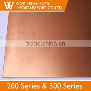 Stainless steel 201 decorate gold mirror stainless steel sheet