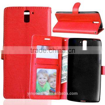 Cell Phone PU Leather Flip Card-slot Case for OnePlus 1 photo-2