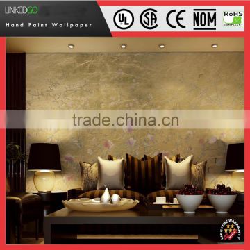 Good Quality Material Wallpaper Hotel hand-painting silk wallpaper