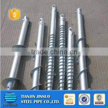 Widely used hot dipped galvanized screw no dig ground screw pole anchor for solar system