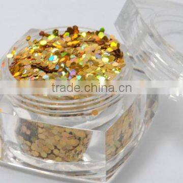 sparkling gold glitter powder, luxury effect