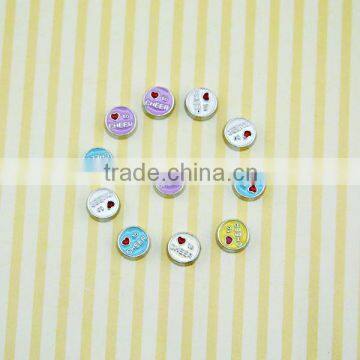 Cheer theme fashion round red heart charms for memory locket