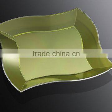 7"Disposable Dinner Plate,Plastic Irregular Square Plate photo-2