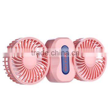 Couple Fan Rotate Foldable Double Fans Heads Handheld Rechargeable Portable Mini Usb Fan photo-6