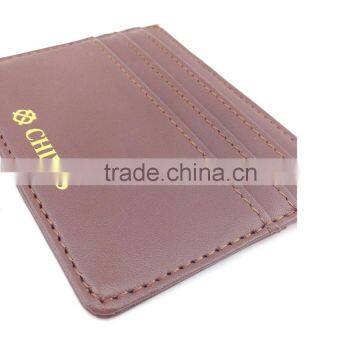 Slim leather PU PVC gift name business card holder