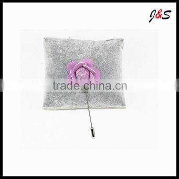 wholesale MEN'S long needle pu flower lapel pin & leather lapel pin lp035