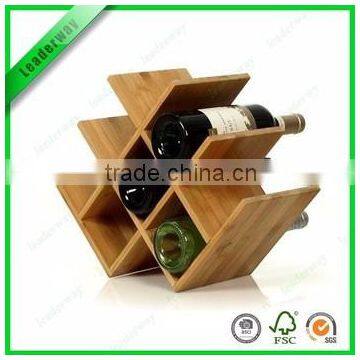 New Design 3 Bottle Bamboo Wine Glass Rack photo-4