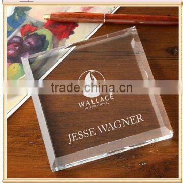 custom round logo with global cube crystal paperweight