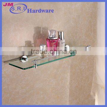 High end brass wall mounted bathroom glass shelf