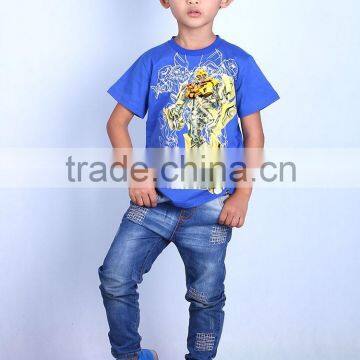 New 2016 Latest Design in Store Led Flashing Lights up Boys Bee t Shirt With 100% Cotton Fabric and Cartoon Logo photo-2