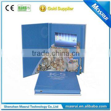 Low price 5.0 inch lcd video greeting card / video booklet / lcd video booklet for invitation