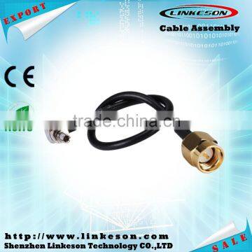 SMA male to CRC9 male right angle pigtail cable RG174