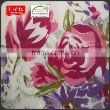viscose silver embroider fabric