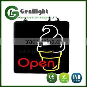 Popular High Quality Ice Cream Shop Open LED Neon Sign