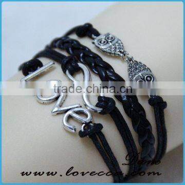 popular Can DIY leather bracelet with Love letters