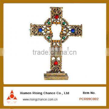 custom big Metal Crosses Home Decor with Manufactured Stone