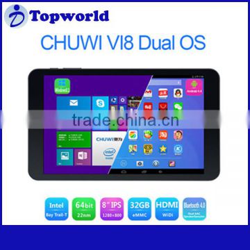 In Stock Original CHUWI VI8 WIN 8.1+Android 4.4 Dual OS 64bit Quad Core 1.8Ghz 2GB +32G 2.0MP 1280x800P Tablet PC