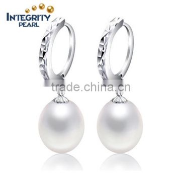 8-9mm natural white pearl earrings aaa white drop pearl earring