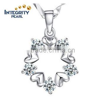 elegant flower shape shining genuine 100% 925 Sterling Silver Pendants Necklaces