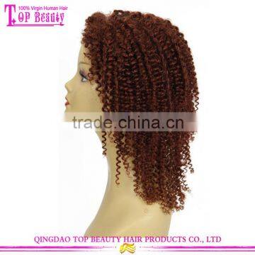 Kinky Curly Color 30 7a Unprocessed Brazilian Human Hair Lace Front Wigs For Black Women photo-6