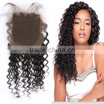 Indian Top Grade Cheap Bangs Lace Closure Deep Curly Human Hair Closure Piece