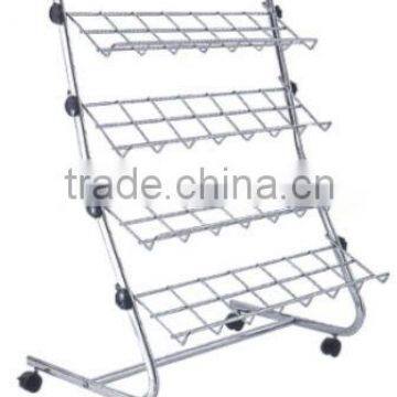 Adjustable folding 5 tier stable metal shoe rack