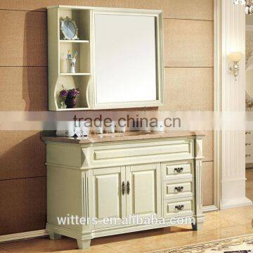 WTS-841IO American classic furniture single rubber solid wood bathroom vanity cabinets