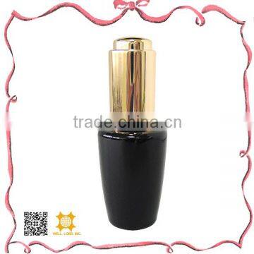 Hot fancy nutrition liquid black glass dropper bottle golden cap