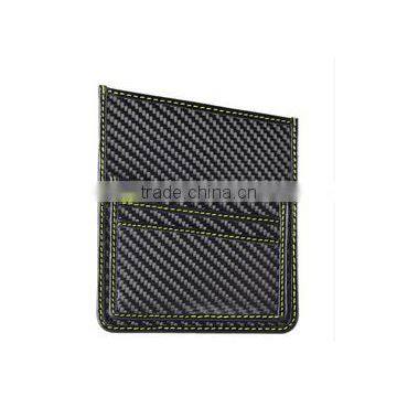 Yellow full Carbon Fiber passport holder, fashion carbon fiber leather passport holder