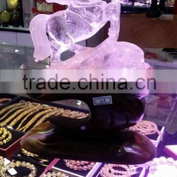 Nice Clear Crystal Running Horse,fine Caved Quartz Horse for Crafts