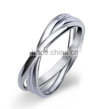 Wholesale !!! Fashion 3 loops ring cooper alloy jewelry in silver plated