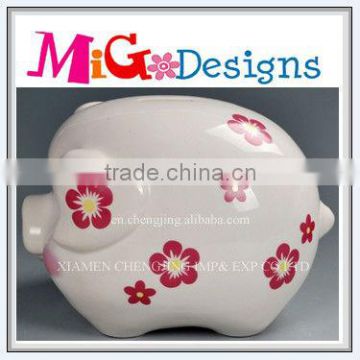 Hand Painted Factory Ceramic Pig Decorative Coin Bank