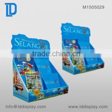 Cardboard counter top display step counter stand for books