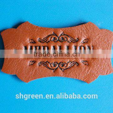 Die-cut vogue leather patch for denim