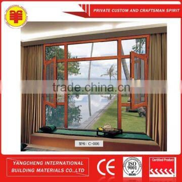 Style aluminum 1.4mm double layer glass casement window models for homes
