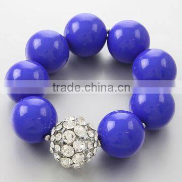 Round colorful bead bracelets with rhinestone-B22036-4