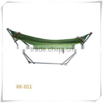 Foldable free standing hammock, polyester mesh, iron frame