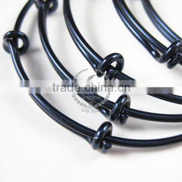 65mm Diameter Dark Blue Brass Simple Adjustable Wiring Bracelet for Beading DIY Jewelry Supplies 1900047 photo-2