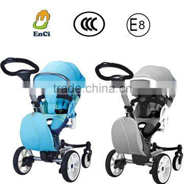 5-point harness blue/gray baby stroller