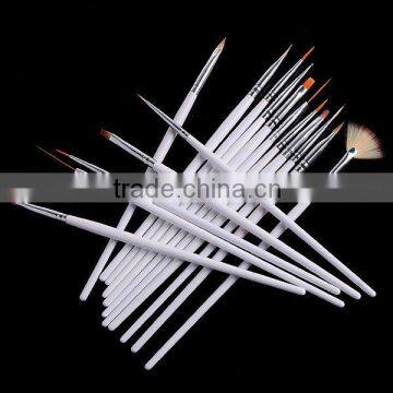 16pcs/ set nail art brush ,16pcs White /pink Nail Painting Brush Set