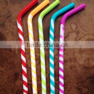 2016 Silicone Large Milkshake / Smoothie / Slush Straws, Extra Wide Thick Shake Long Plastic Drinking Straw