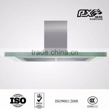 Flat range hood glass with high polished edges